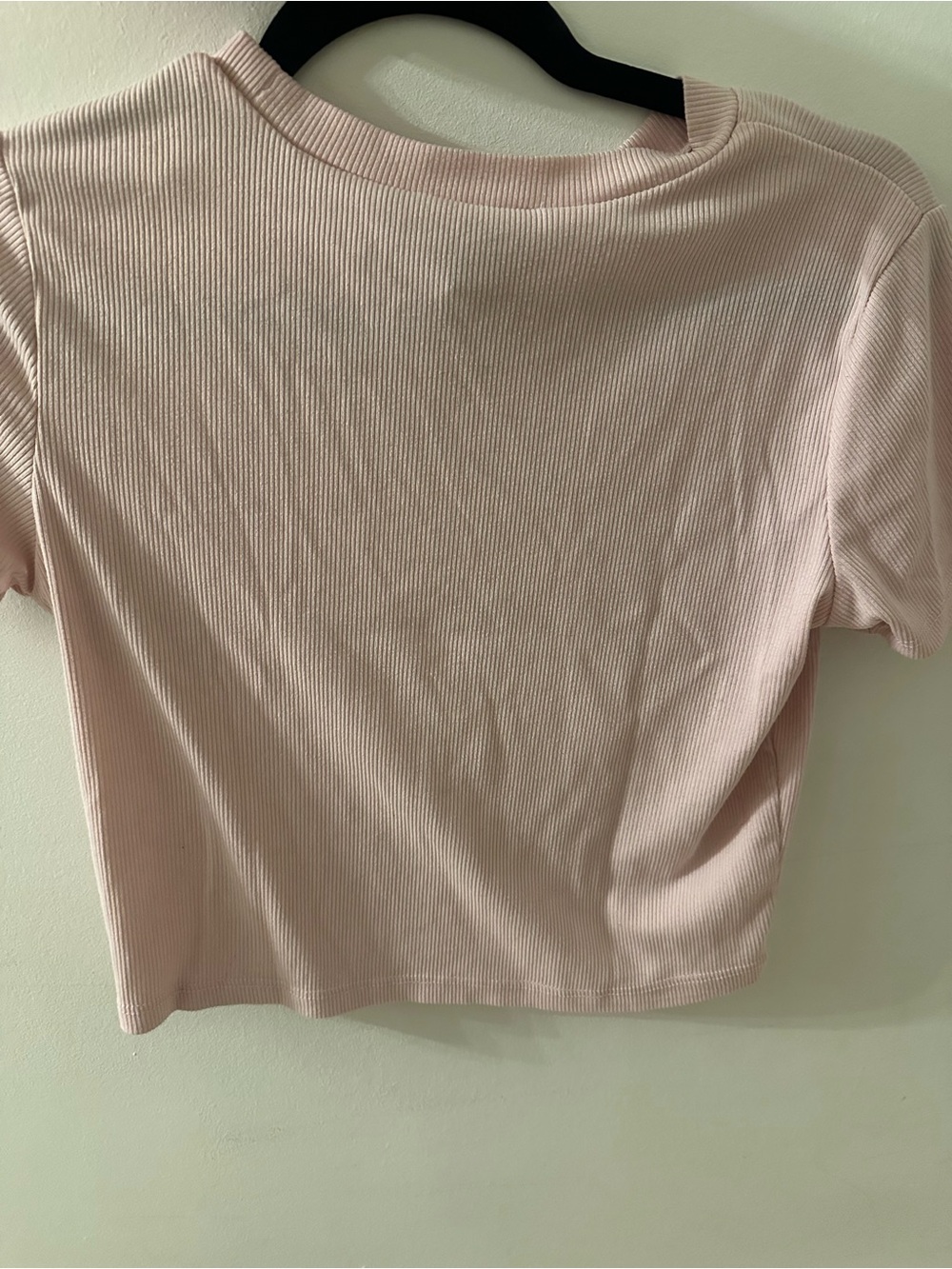 Essentials Ribbed Crop Tee - Light Pink - Picture 2 of 4